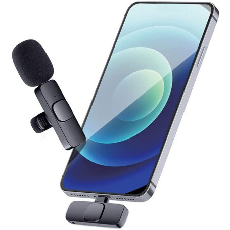 Microphone Lavalier Sans Fil Usb C, Clip Sans Fil Sur Microphone Afh K8  Stable Pour Téléphone[